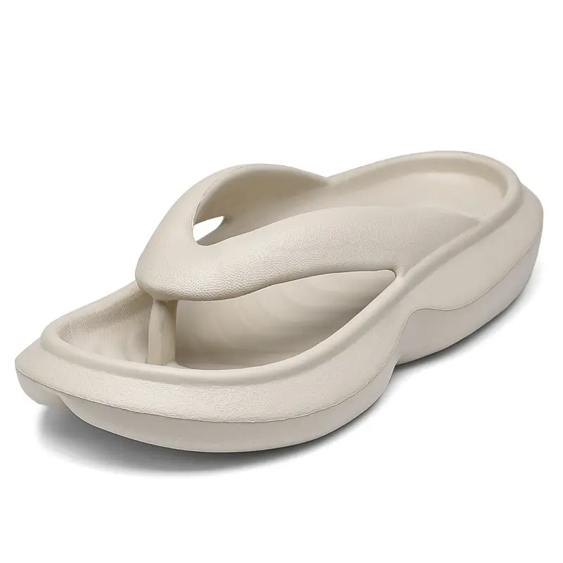 Men's Thick White Flip-Flops Non-Slip Summer Slippers