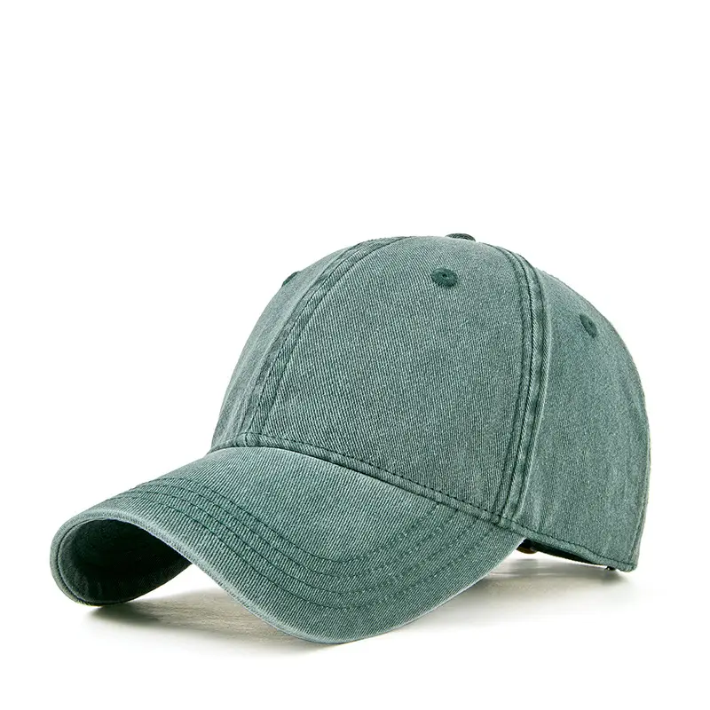 Men Washed Cotton Peaked Cap Retro Colors - Image 3