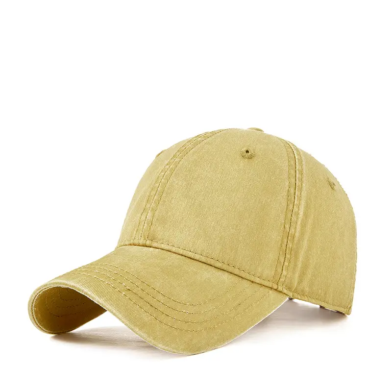 Men Washed Cotton Peaked Cap Retro Colors - Image 8