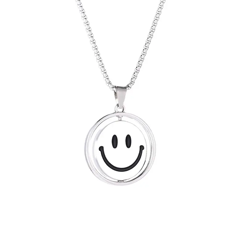 Titanium Steel Smiley Necklace Women's Hip Hop European American - Image 5