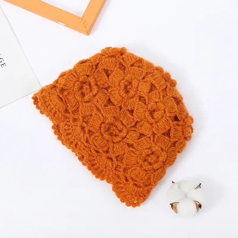 Women's Grey Knitted Wool Hat for Spring Autumn - Image 10