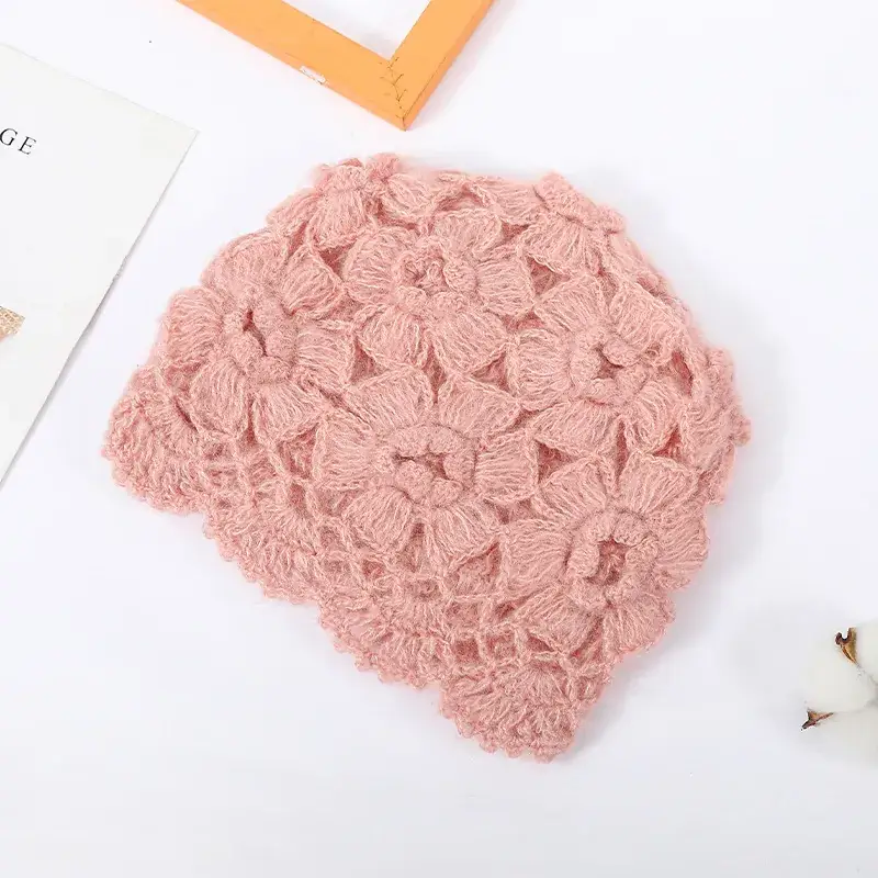 Women's Grey Knitted Wool Hat for Spring Autumn - Image 11