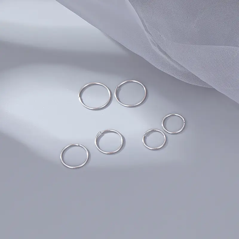 S999 Silver Circle Earrings for Women - Image 4
