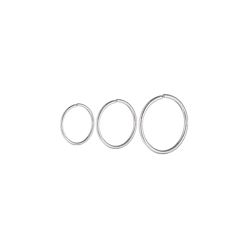 S999 Silver Circle Earrings for Women - Image 5
