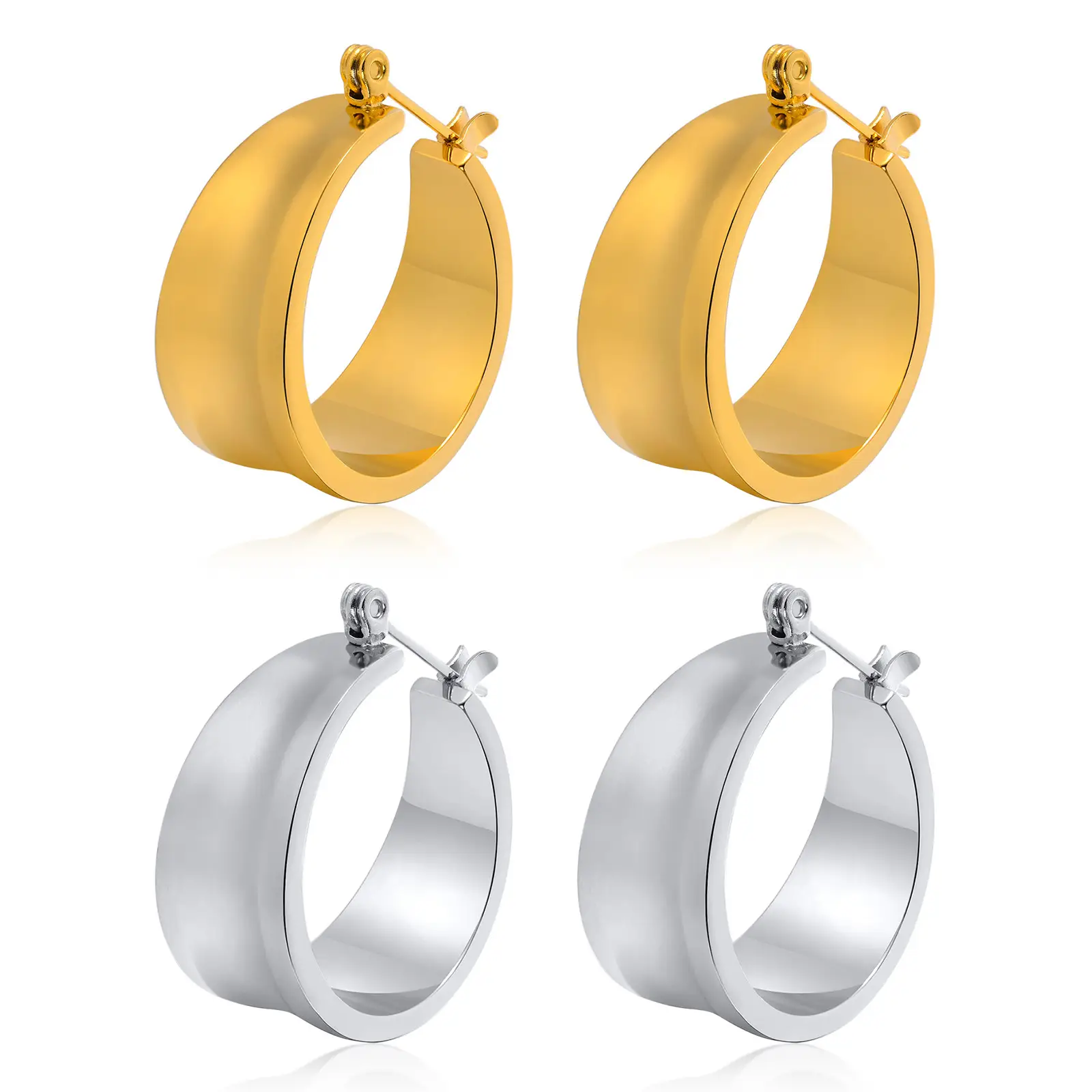 Titanium Steel Bare Body Earrings Gold Silver - Image 5