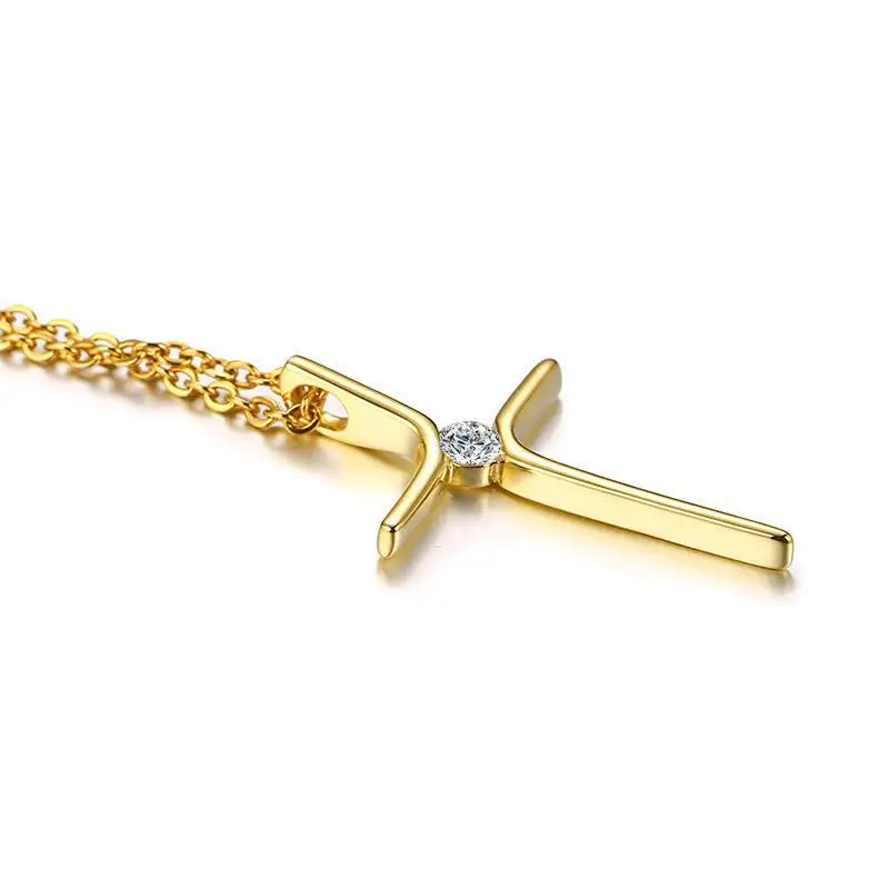Minimalist Gold Diamond Necklace for Women - Image 3