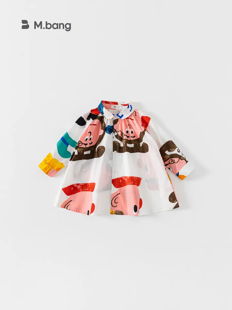 Girls Graffiti Cotton Shirt Skirt Set Spring Autumn - Image 6
