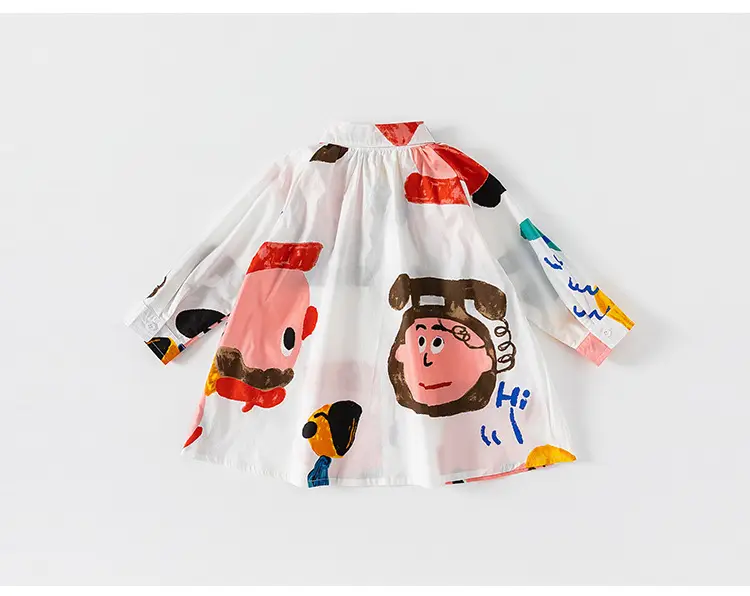 Girls Graffiti Cotton Shirt Skirt Set Spring Autumn — feature 24