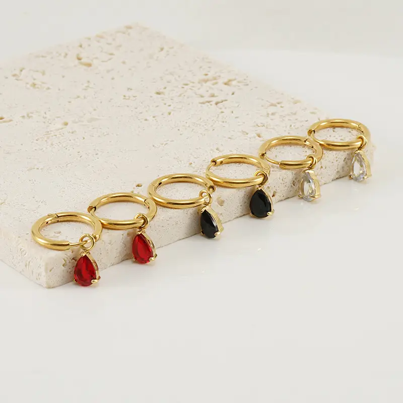 18K Gold Zircon Earrings for Women - Image 11
