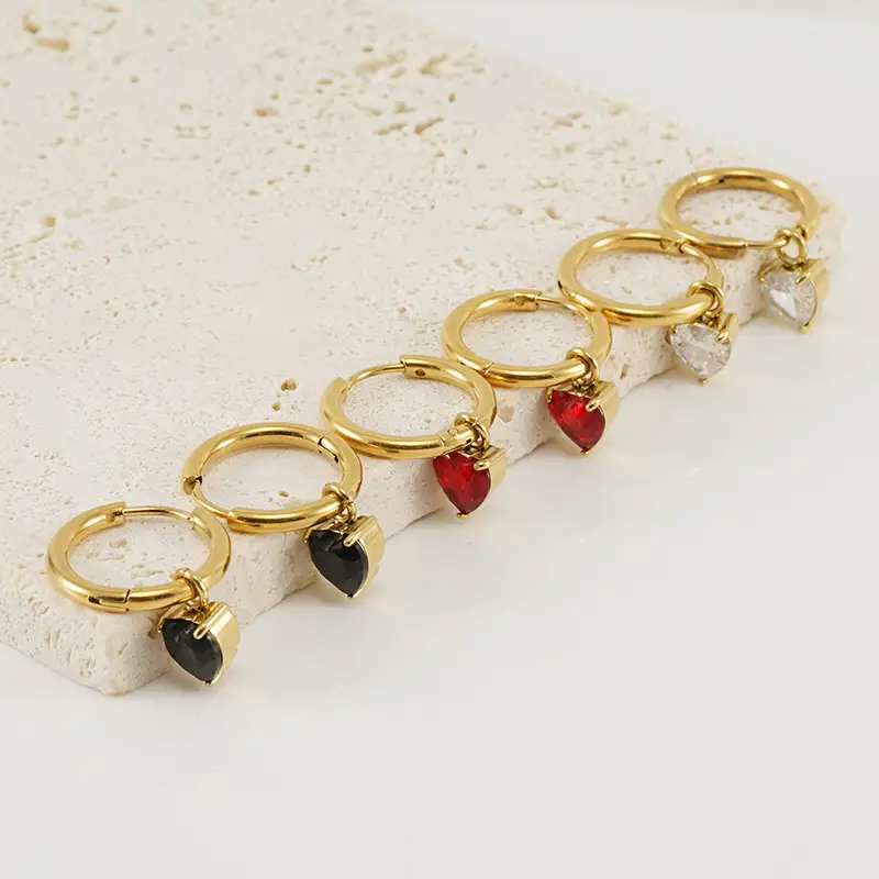 18K Gold Zircon Earrings for Women - Image 13