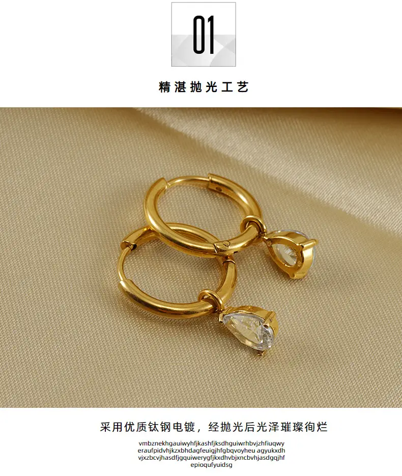 18K Gold Zircon Earrings for Women — feature 13