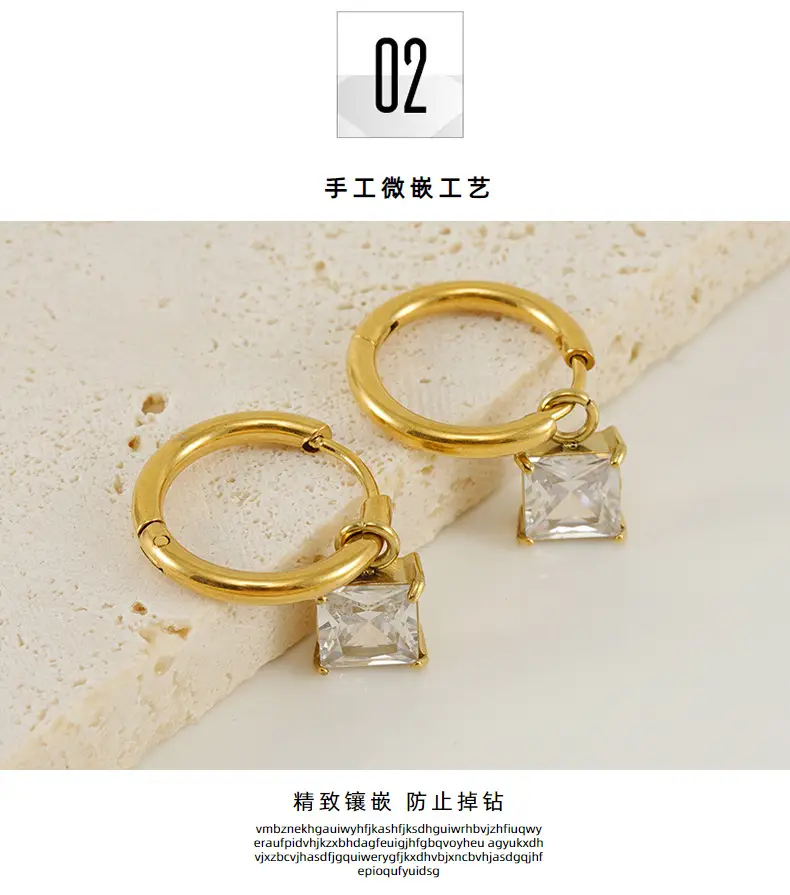 18K Gold Zircon Earrings for Women — feature 14