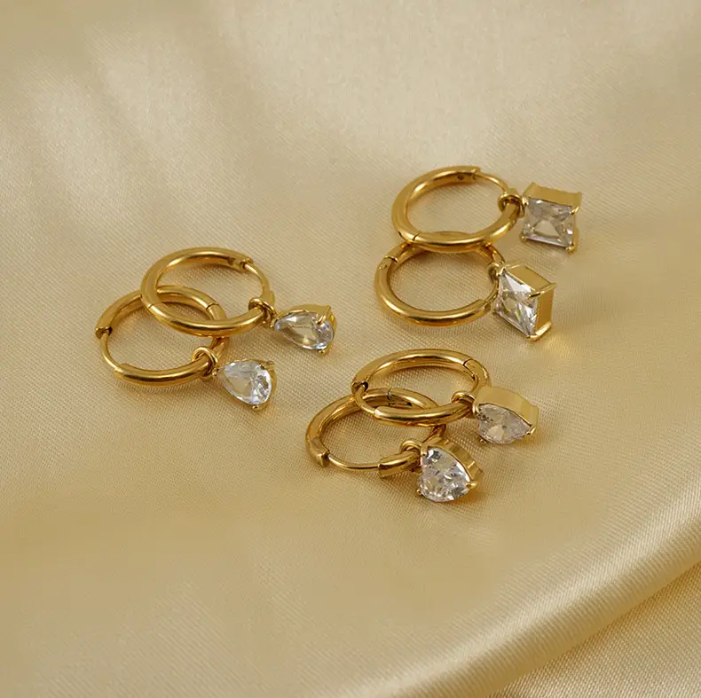 18K Gold Zircon Earrings for Women — feature 18