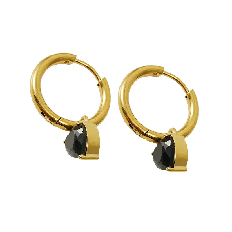18K Gold Zircon Earrings for Women - Image 2