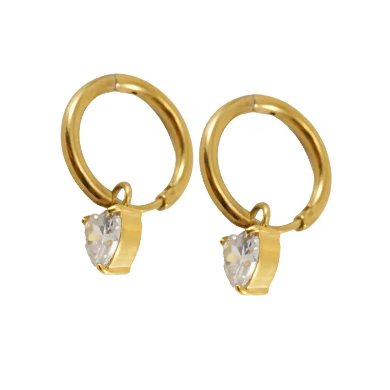 18K Gold Zircon Earrings for Women - Image 3