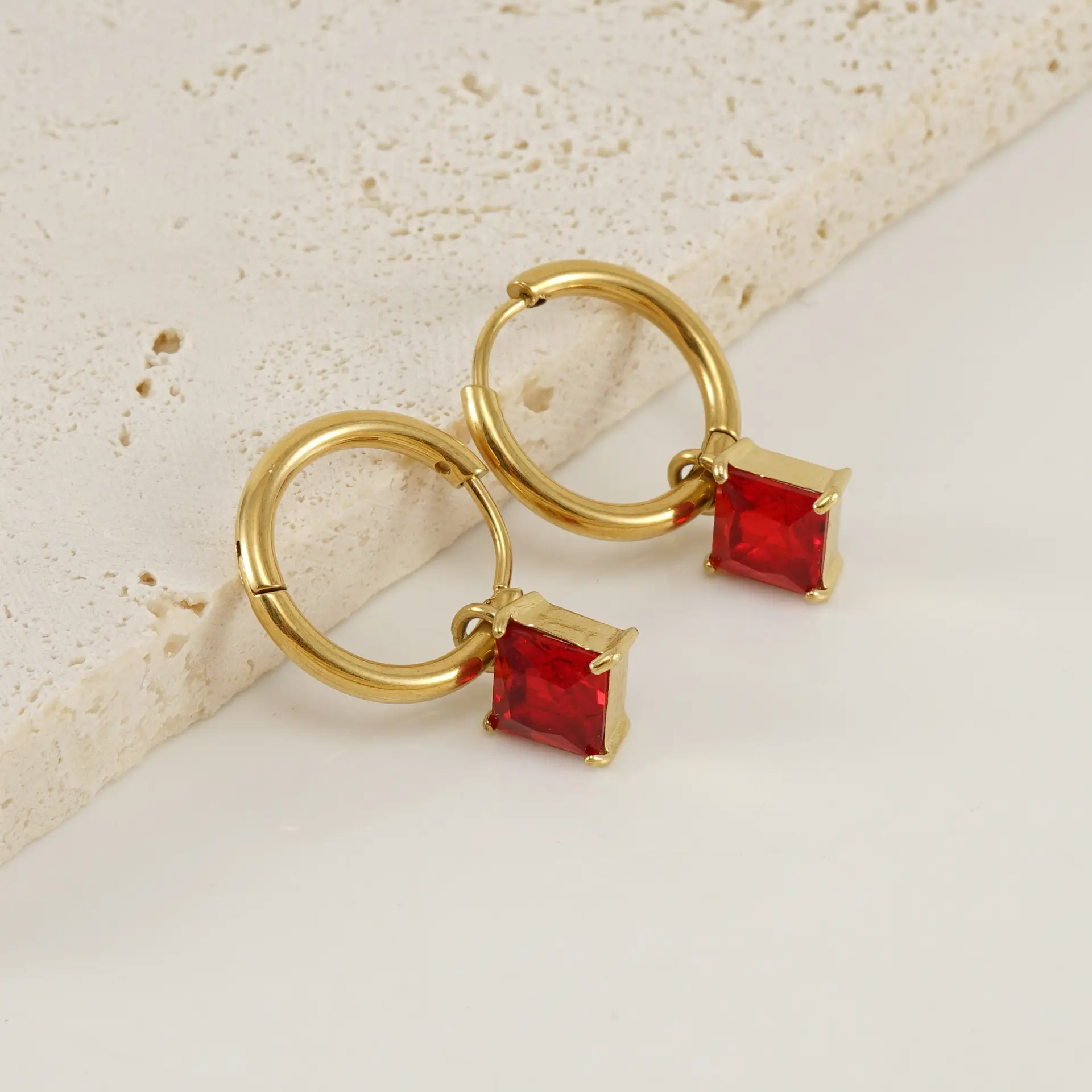 18K Gold Zircon Earrings for Women - Image 4