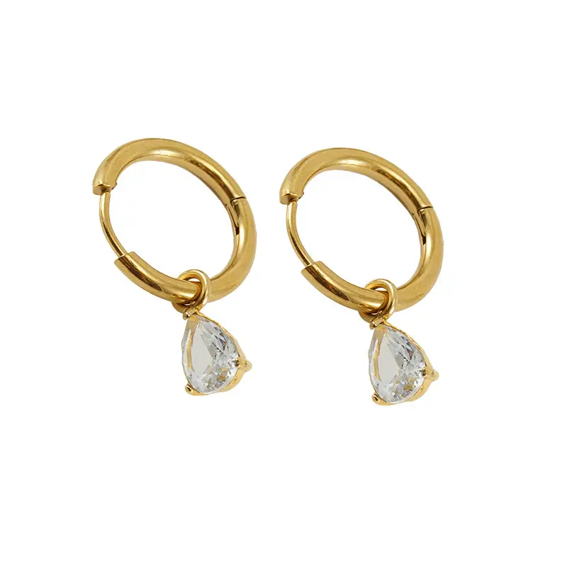 18K Gold Zircon Earrings for Women - Image 9