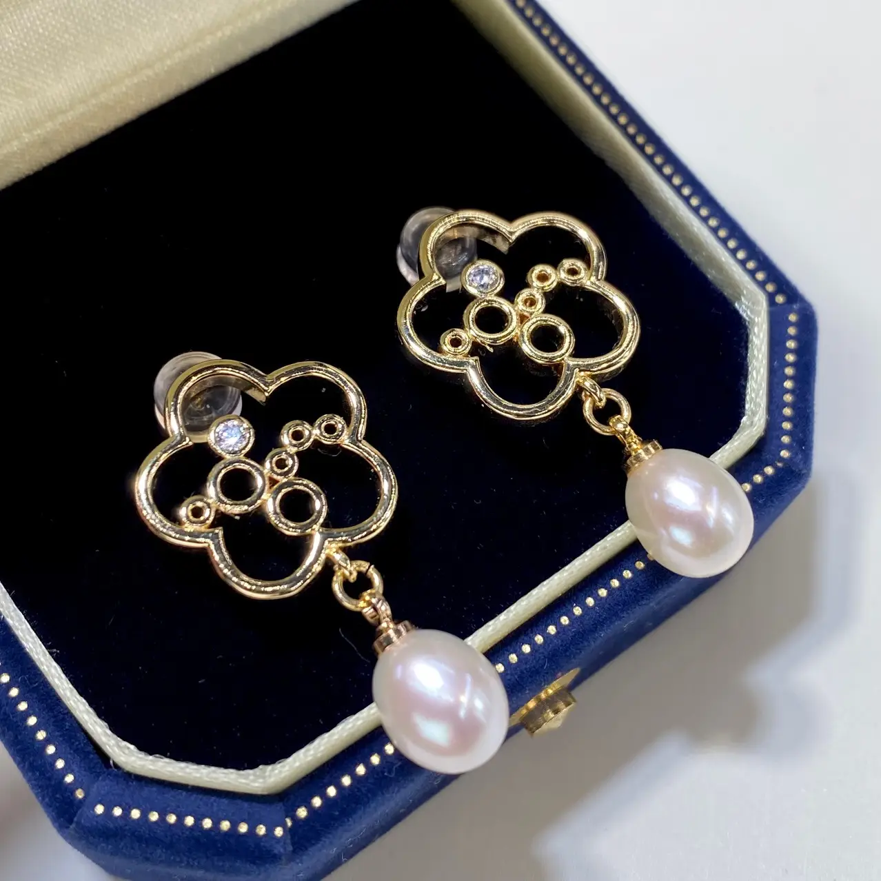 18K Gold Plated Aurora Pearl Earrings for Women - Image 2