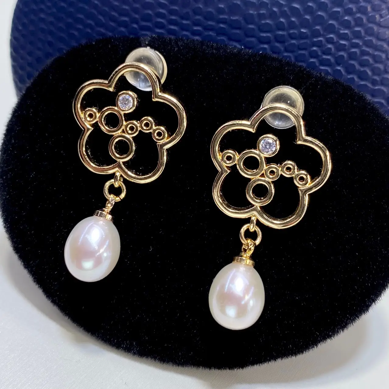 18K Gold Plated Aurora Pearl Earrings for Women - Image 4