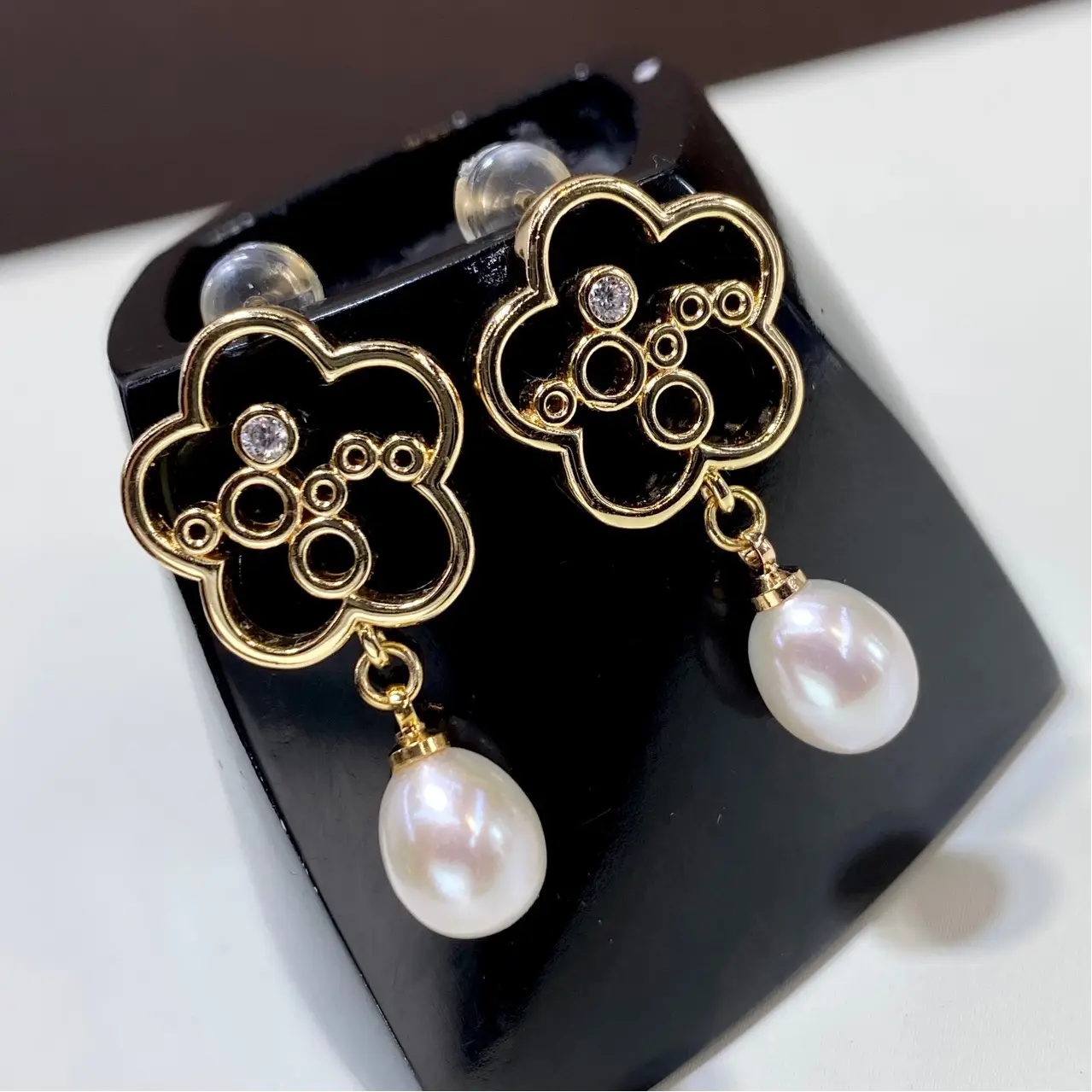 18K Gold Plated Aurora Pearl Earrings for Women - Image 5