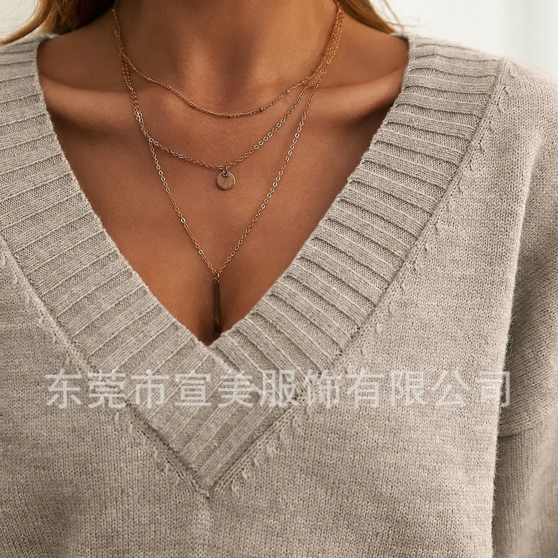 New Cross-Border Knitted V Neck Pullover for Women - Image 13