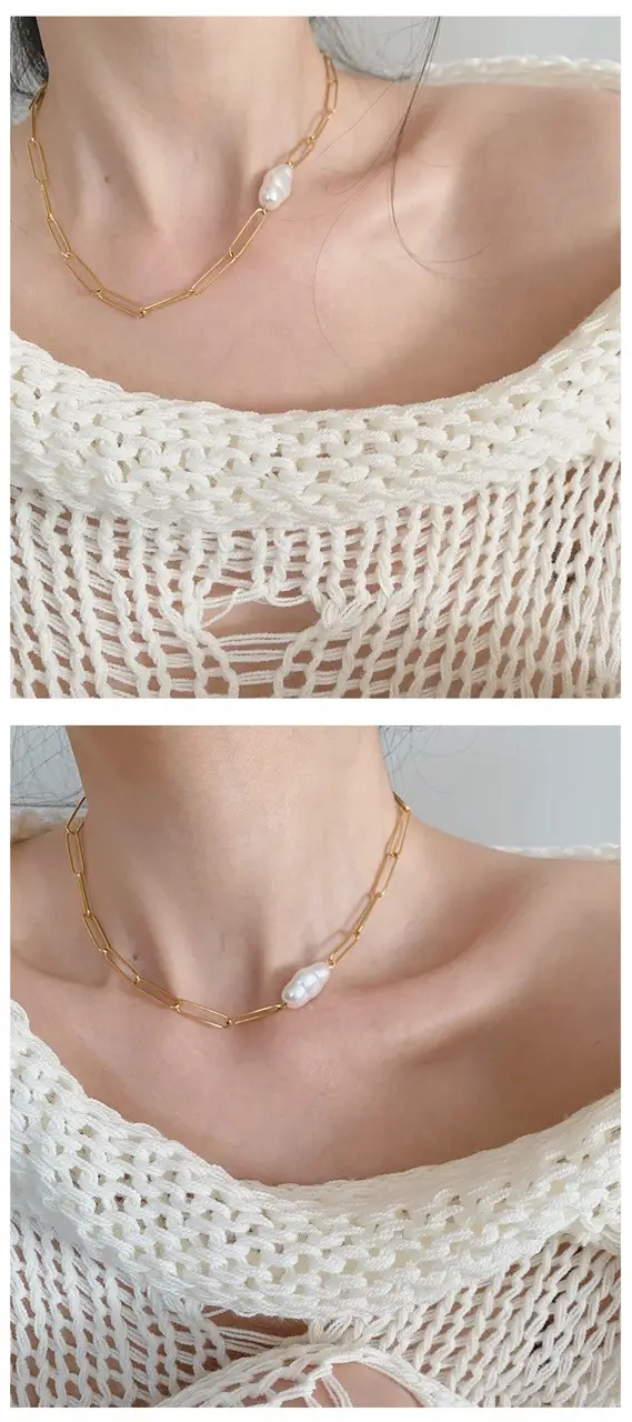 Cold Wind Pearl Necklace for Women White Off-White — feature 6