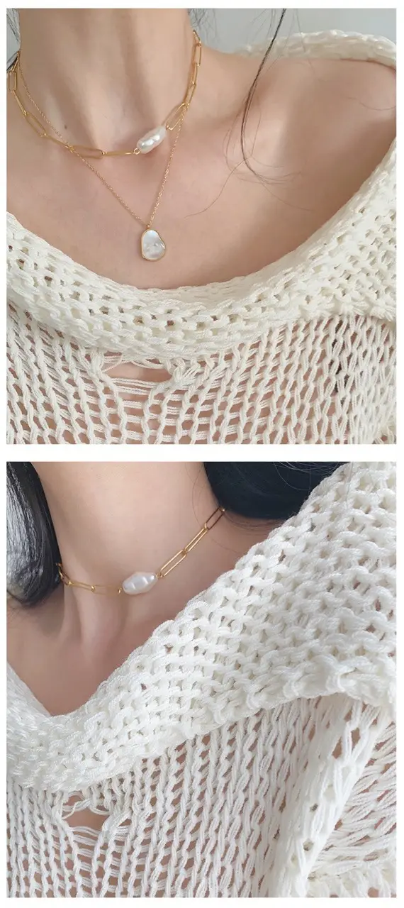 Cold Wind Pearl Necklace for Women White Off-White — feature 7