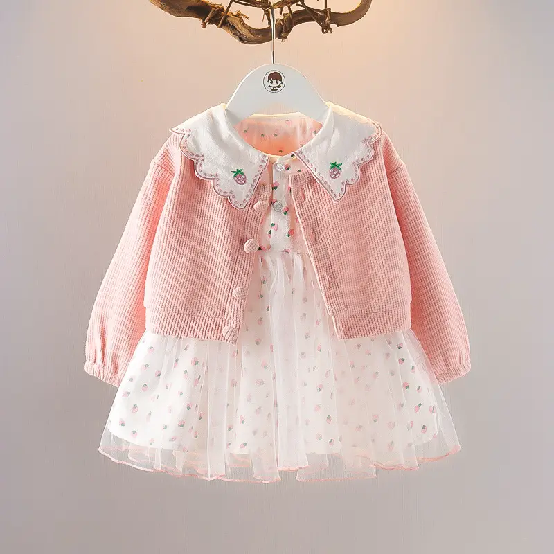 Girls Pink Knit Two-Piece Suit 1-3Yr - Image 2