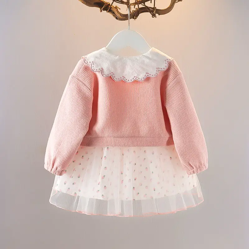 Girls Pink Knit Two-Piece Suit 1-3Yr - Image 4