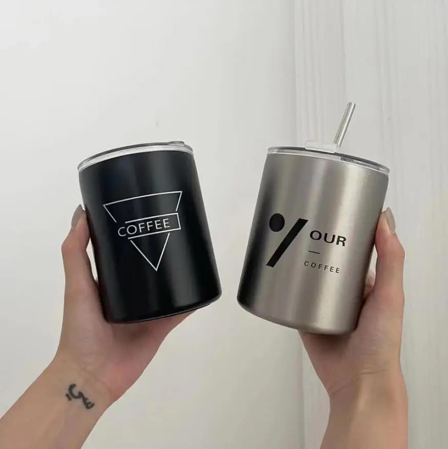 Stainless Steel Thermos Cups 304 High Color Value Portable American Latte Coffee Cups - Image 5
