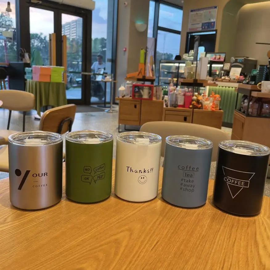 Stainless Steel Thermos Cups 304 High Color Value Portable American Latte Coffee Cups - Image 6