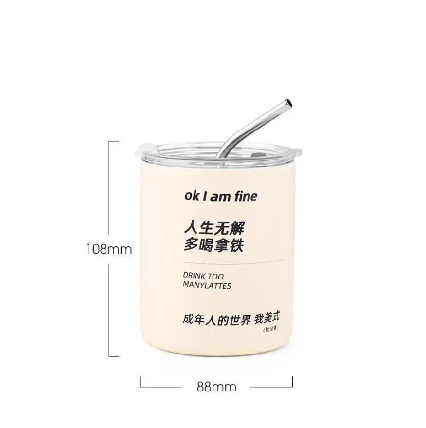 Stainless Steel Thermos Cups 304 High Color Value Portable American Latte Coffee Cups - Image 7