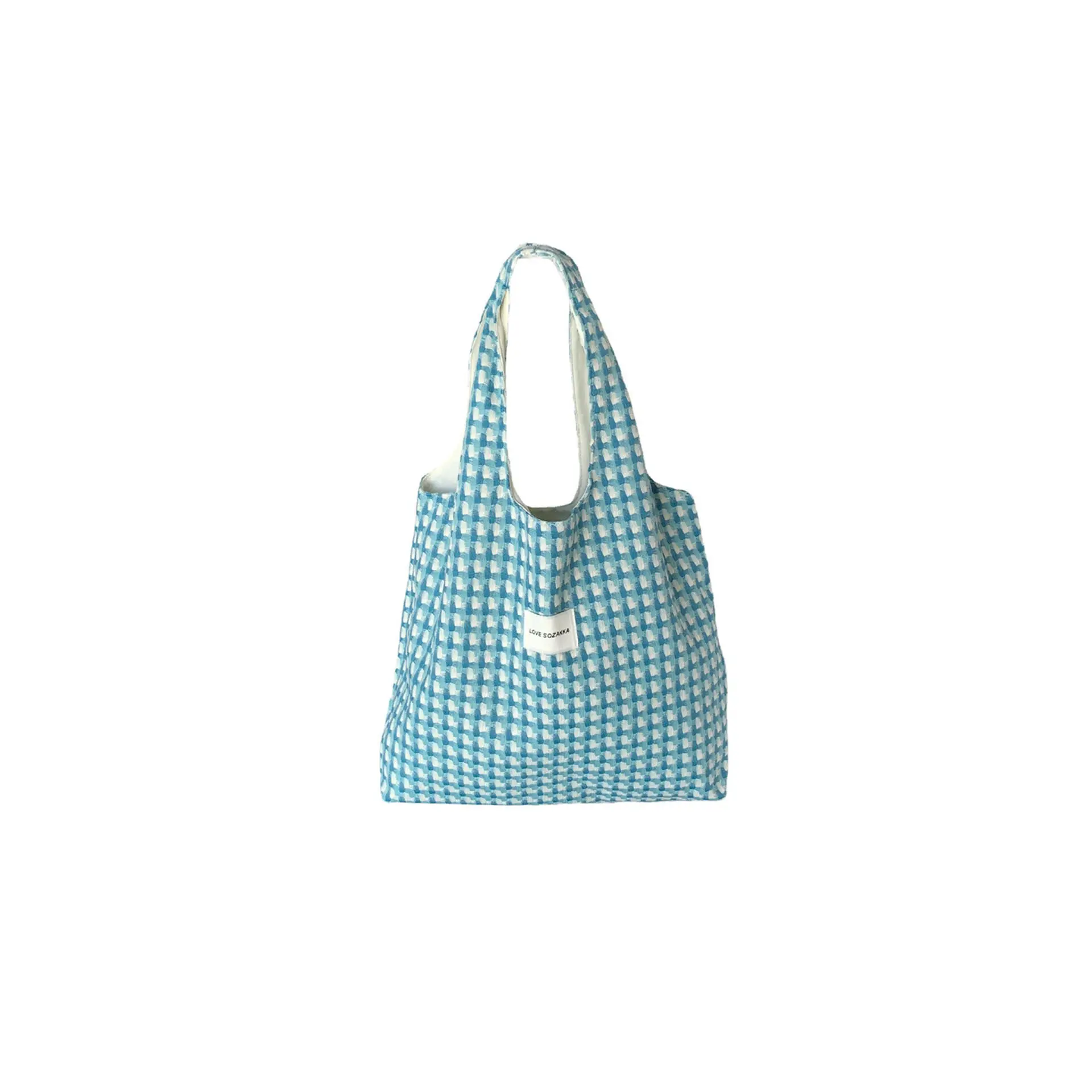 28161 Korean Style Blue Checkered Vest Bag for Students - Image 7