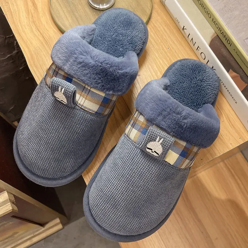 Rascal Rabbit Cotton Slippers for Women, Autumn and Winter Indoor Home Casual Plush Non-Slip Soft Sole Couple Home Slippers for Men, Floor Warm Plush - Image 5