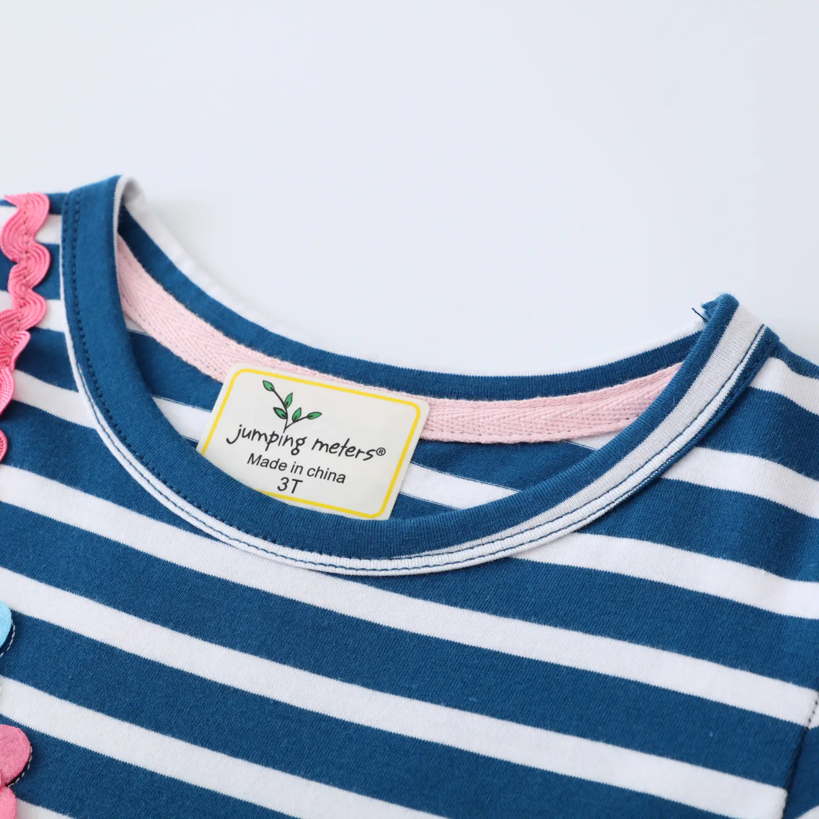 Girls Unicorn Lace Dress Blue Striped Spring Sleeve - Image 4