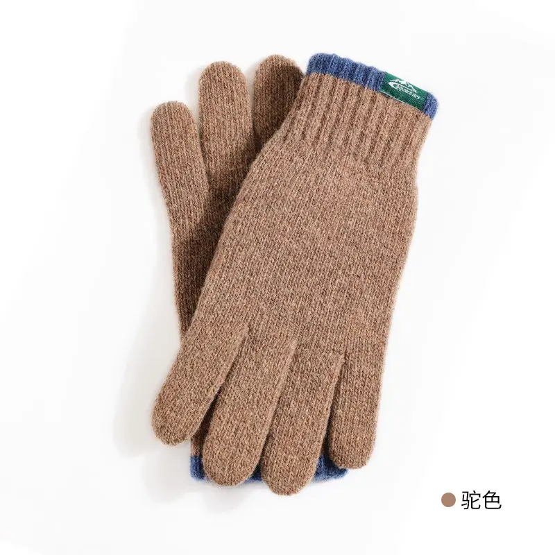 Men's Black Wool Touch Screen Gloves - Image 2