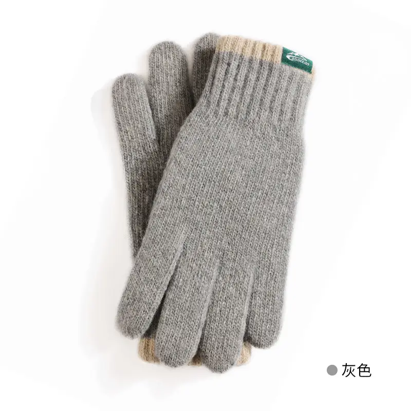 Men's Black Wool Touch Screen Gloves - Image 3