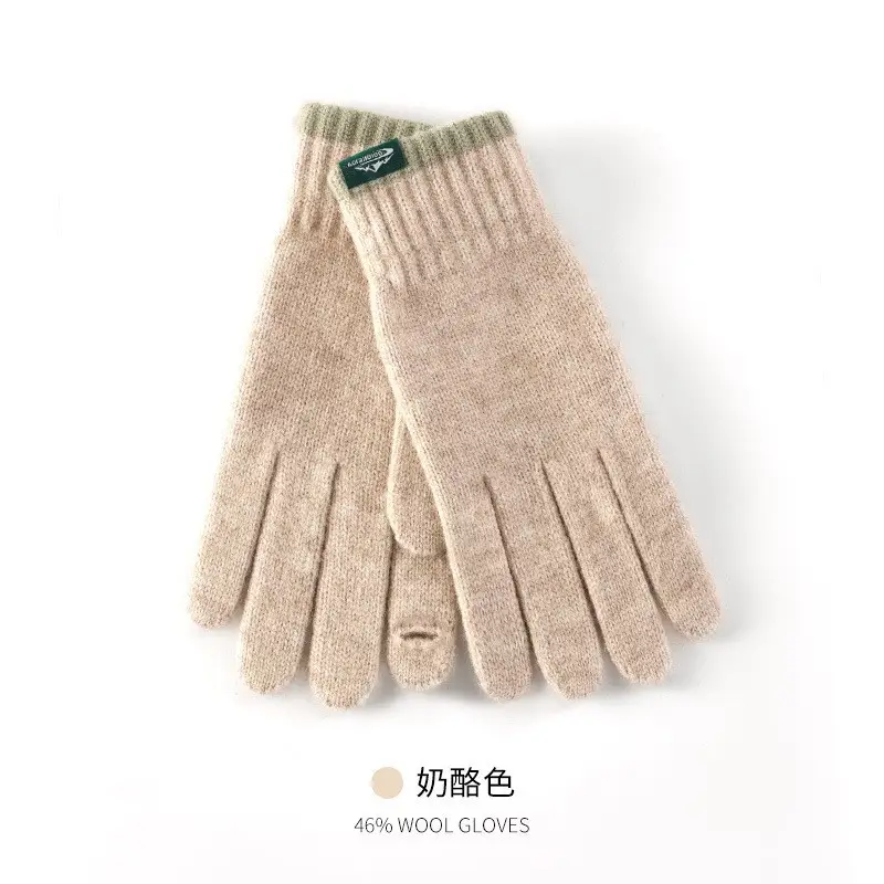 Men's Black Wool Touch Screen Gloves - Image 4