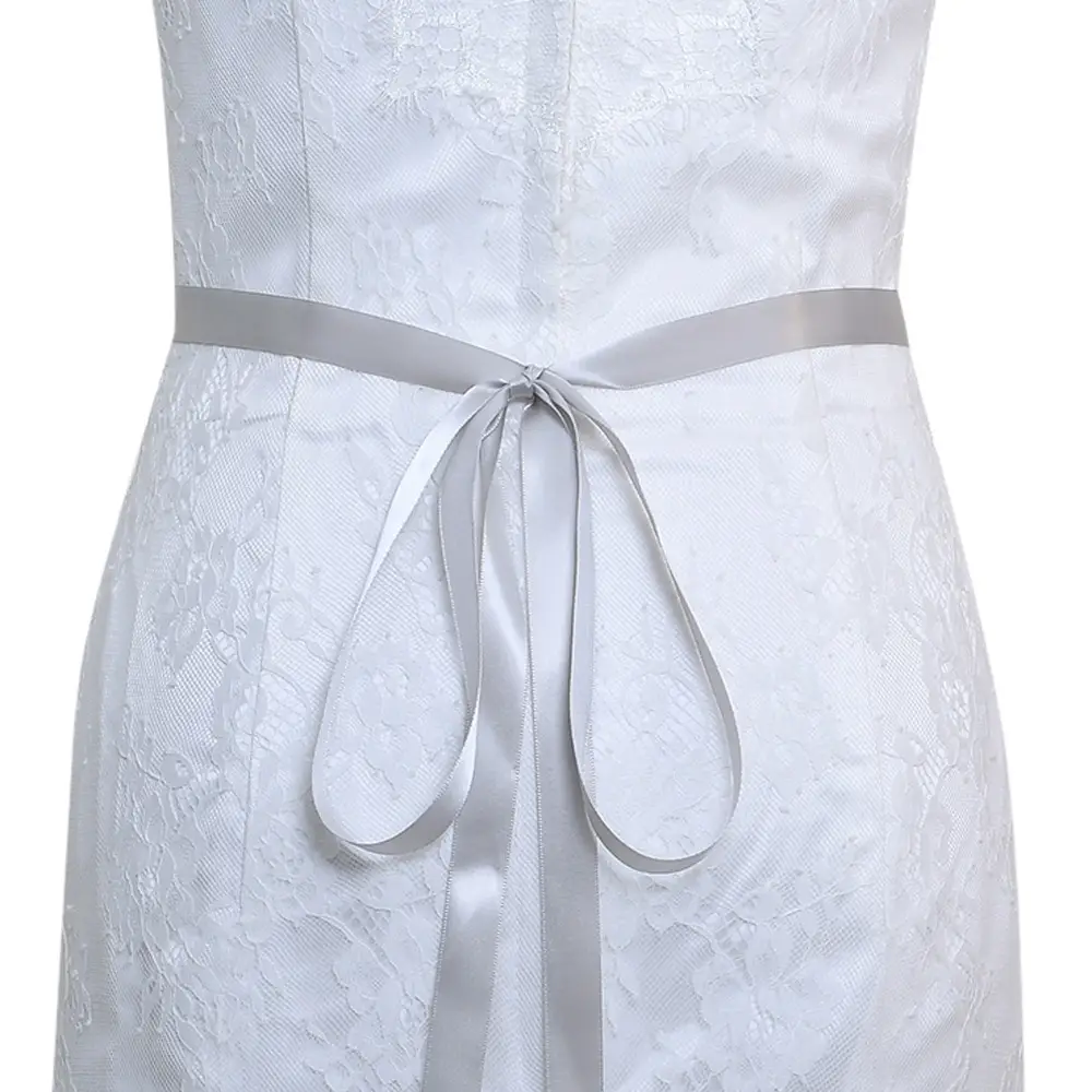 White Bridal Belt with Rhinestone Girdle for Women - Image 11