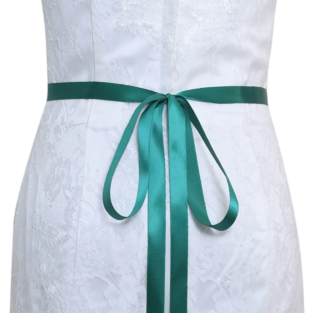 White Bridal Belt with Rhinestone Girdle for Women - Image 13