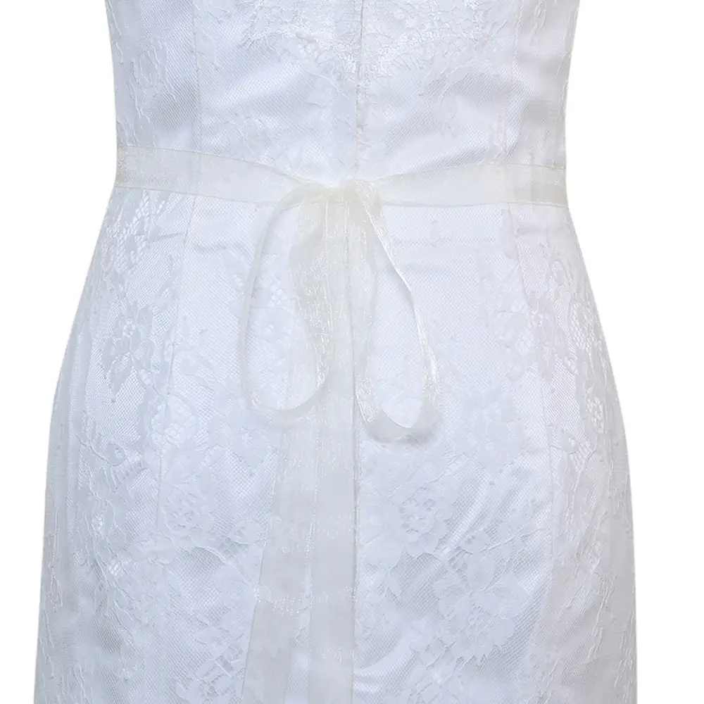 White Bridal Belt with Rhinestone Girdle for Women - Image 19