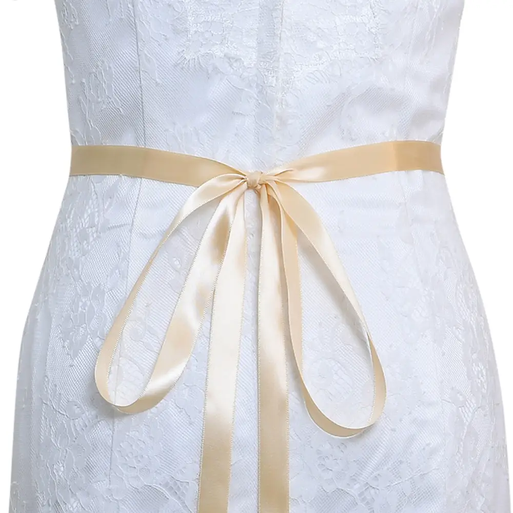 White Bridal Belt with Rhinestone Girdle for Women - Image 3
