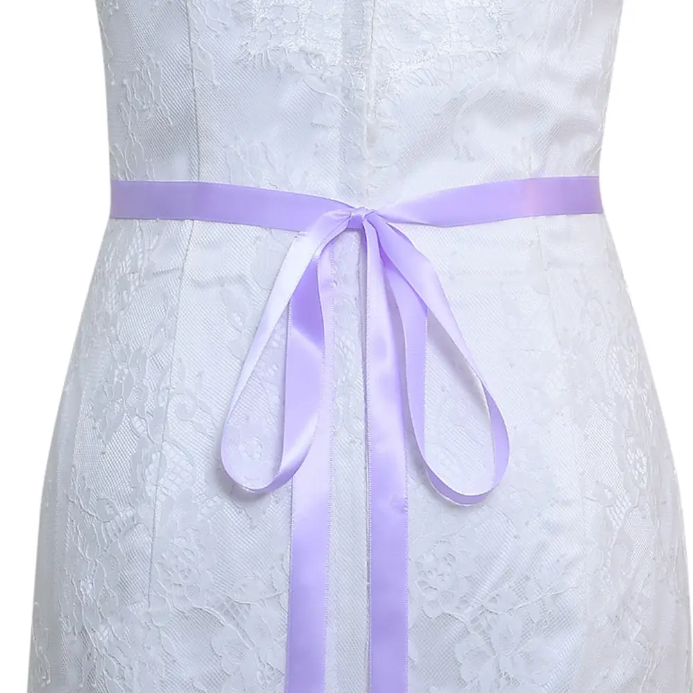 White Bridal Belt with Rhinestone Girdle for Women - Image 4