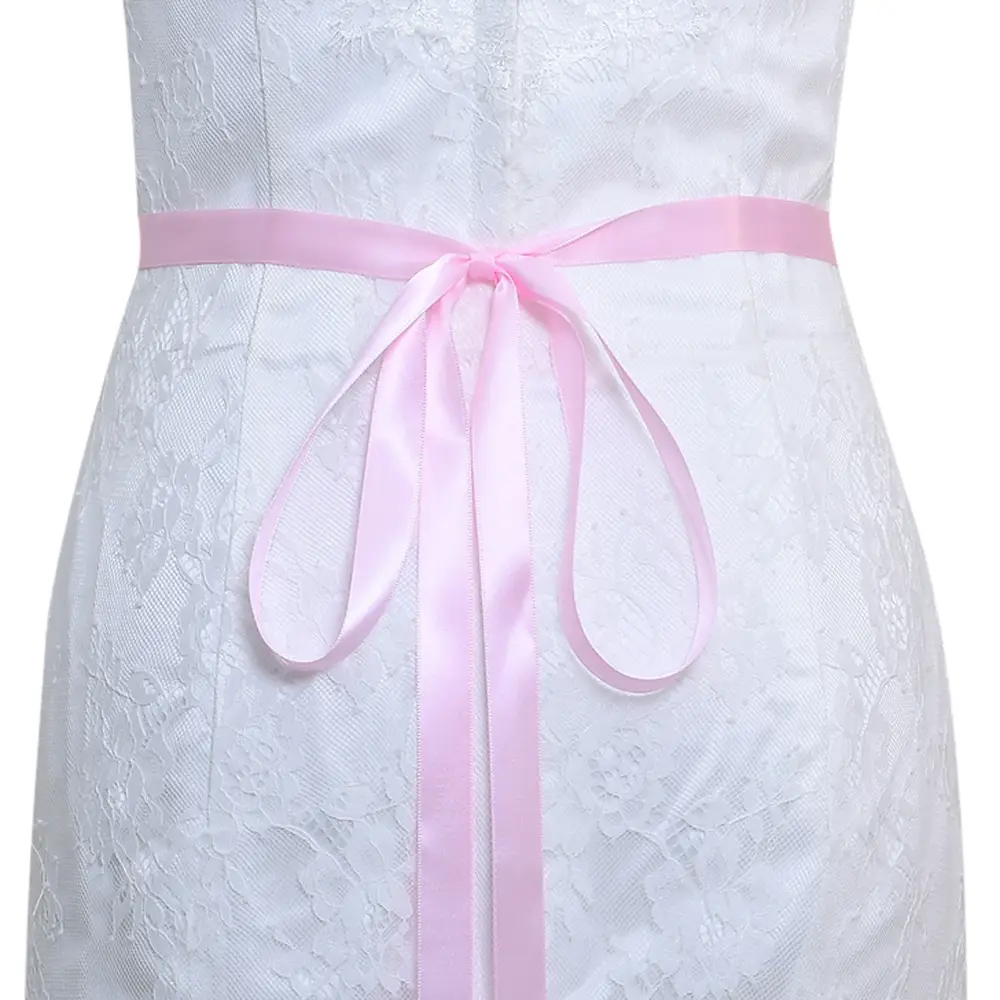 White Bridal Belt with Rhinestone Girdle for Women - Image 5
