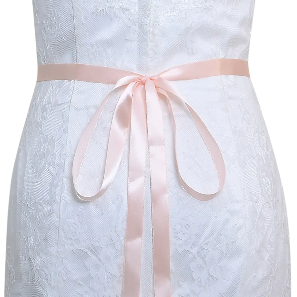White Bridal Belt with Rhinestone Girdle for Women - Image 6