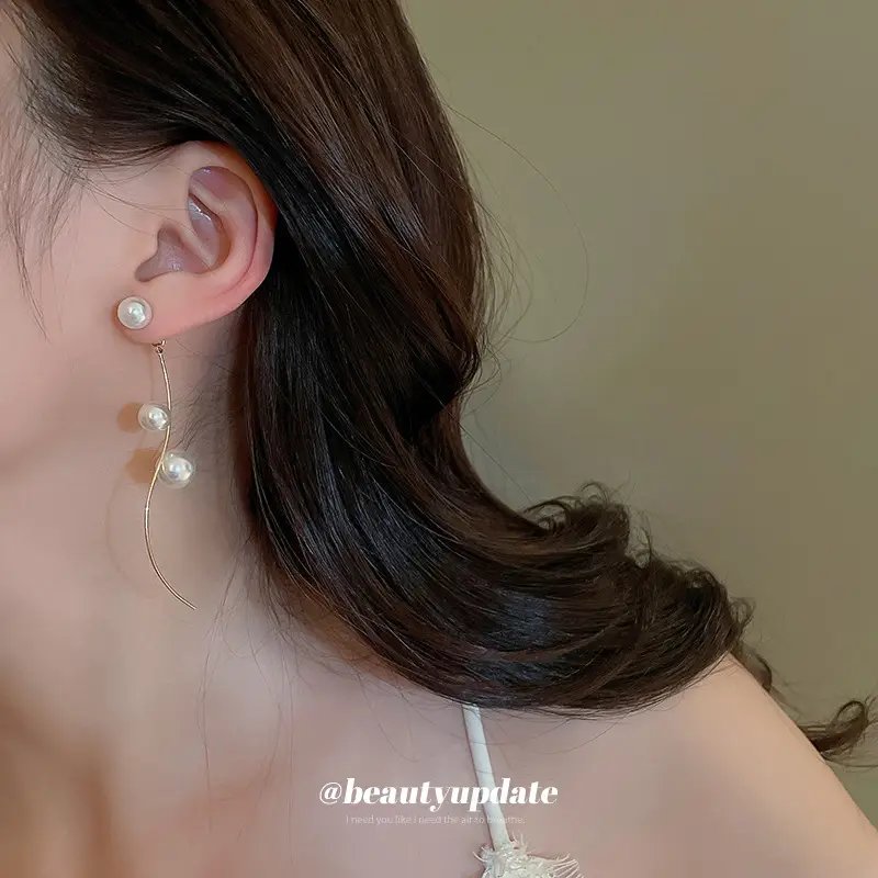 French Pearl Tassel Earrings for Women Elegant High End - Image 4