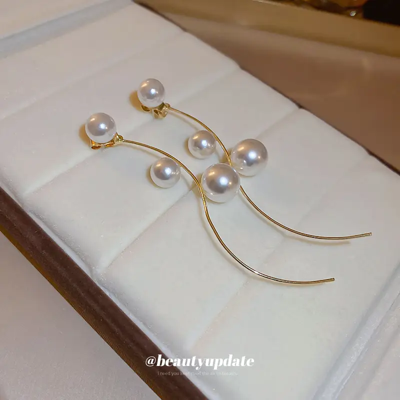 French Pearl Tassel Earrings for Women Elegant High End - Image 5