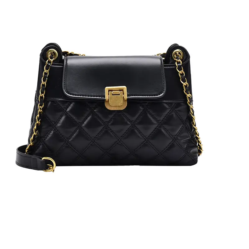 Women's Quilted Crossbody Bag Beige Diamond Embroidery