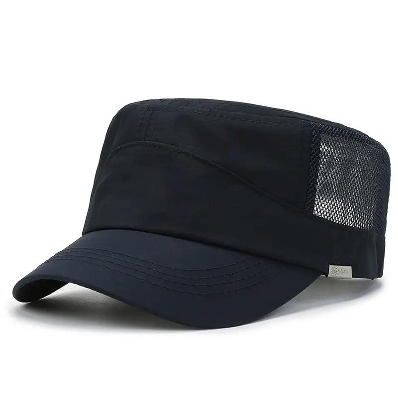 Men's Black Mesh Sun Hat with Adjustable Cap