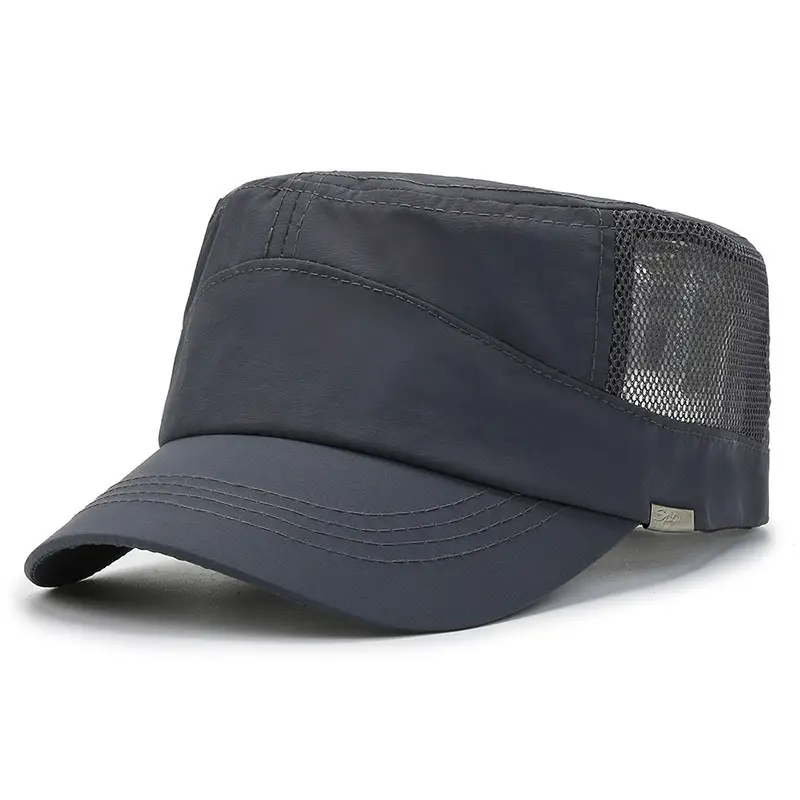 Men's Black Mesh Sun Hat with Adjustable Cap